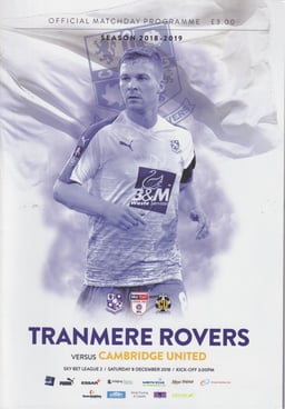 Tranmere Rovers v Cambridge United Match Programme 2018-12-08